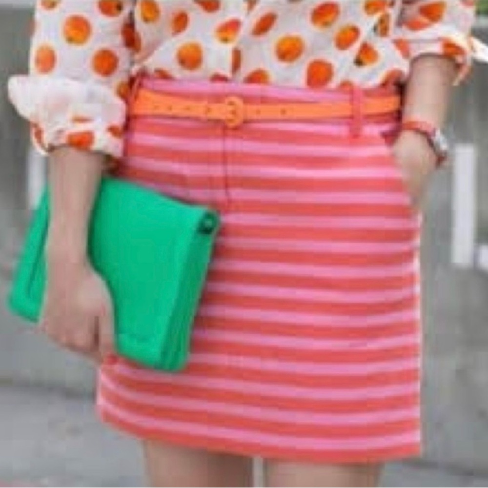 J. Crew Orange Mini Pencil Skirt Casual Resort Wear